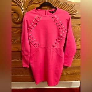Karen Millen Pink Lace-Up Ponte Dress size 10